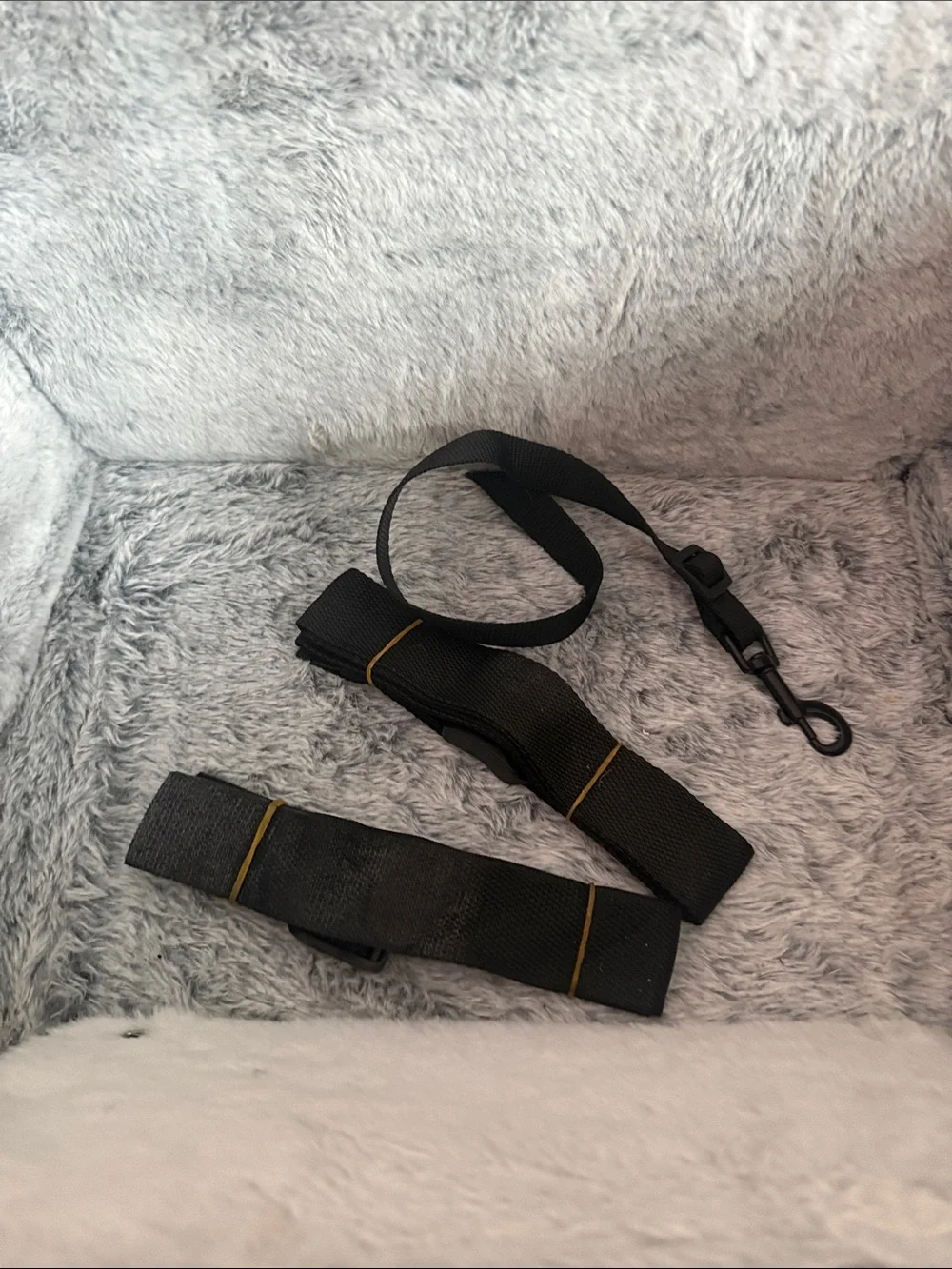 Quilted Black Dog Car booster seat with Plush Gray Interior